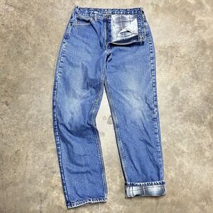 Vintage Carhartt Flannel Lined Jeans Mens 34x34 Blue Denim Y2K B21DST USA Made